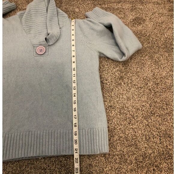 PRIA Lambswool Sweater Women's Size Large Blue Pullover Angora Rabbit Hair - Picture 4 of 9